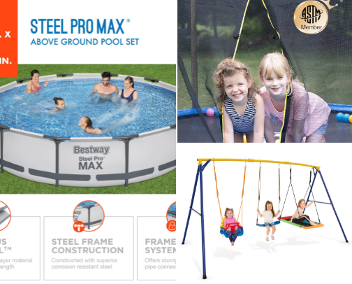 Backyard activities cover photo collage