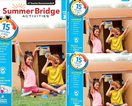 Get Free - Summer Bridge Activities 2nd to 3rd Grade Workbooks, Activity Book with Math, Reading Comprehension, Science, Fitness, Social Studies, Writing Practice, and Flash Cards (Volume 4) summer learning picks cover photo collage
