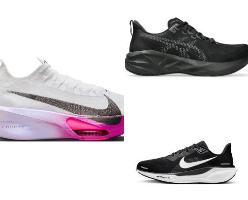 Comfortable running shoes cover photo collage