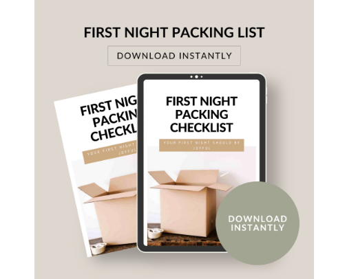 First night packing checklist | So you don't lose your mind! cover photo collage