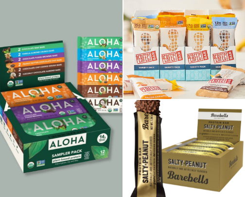Protein Picks: Powders, Bars & Snacks cover photo collage