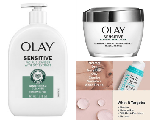 Sensitive skin care cover photo collage