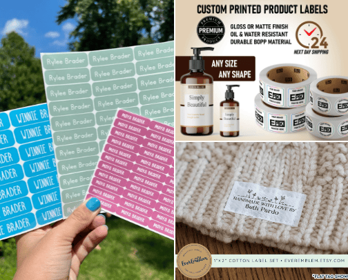 ETSY STICKERS, STAMPS, AND LABELS cover photo collage
