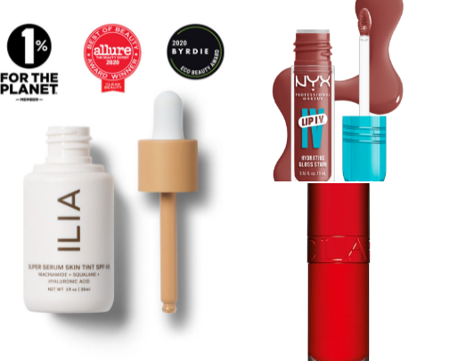 Makeup no makeup look cover photo collage