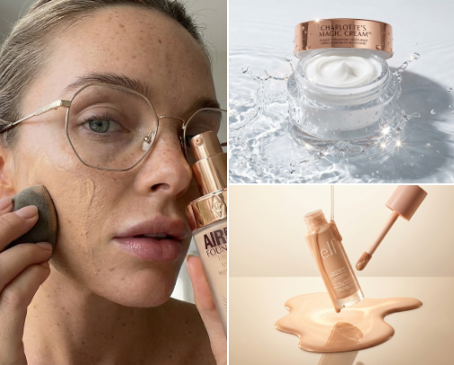 The make up and skincare you will find in my bag for an acne girl cover photo collage