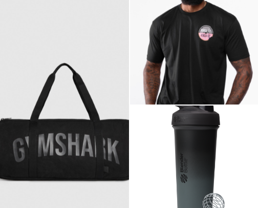 Gym clothes,bags,shakers and protein powder💪 cover photo collage