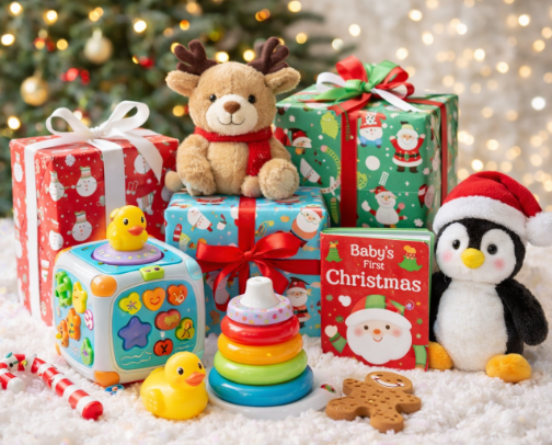 3-6 Month old Baby Gifts for the Holidays cover photo collage