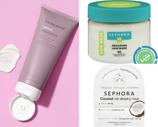 Hair care products cover photo collage
