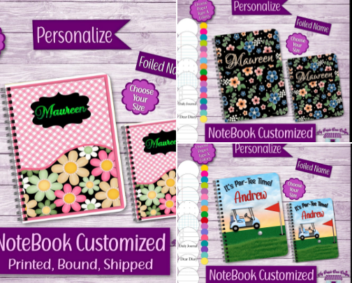 Cute Custom Notebooks cover photo collage