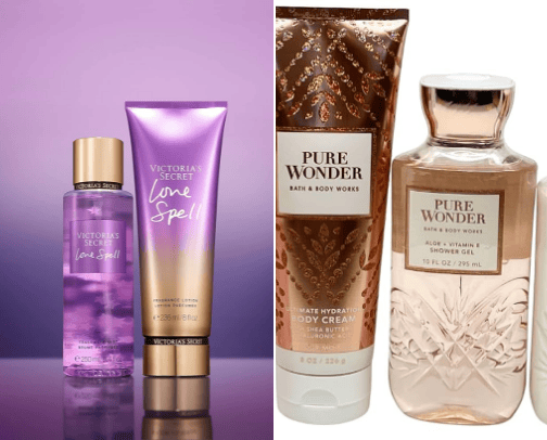 Perfumes and lotions cover photo collage