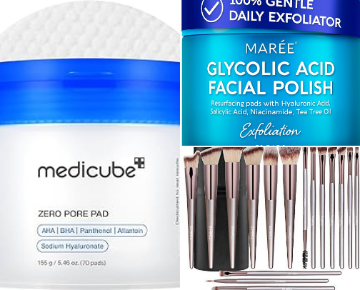 Fashion and skincare trending cover photo collage