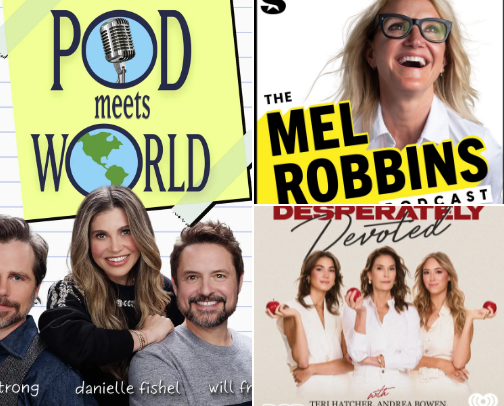 Feel-Good Favorites: Podcasts That Instantly Lift My Mood cover photo collage