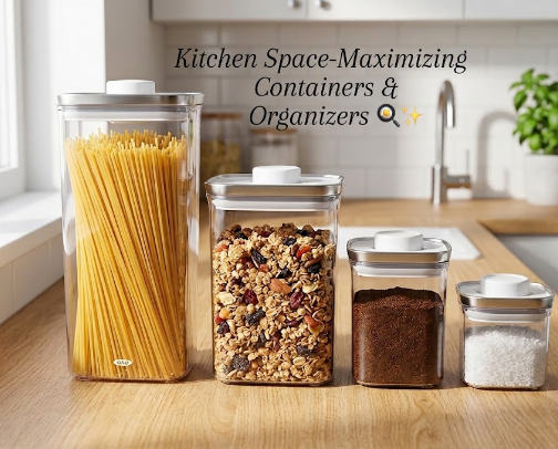 Kitchen Space-Maximizing Containers & Organizers 🍳✨ cover photo collage
