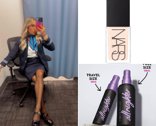 Flight Attendant Makeup Essentials cover photo collage