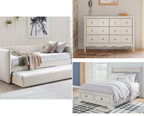 Bedroom furnishings cover photo collage