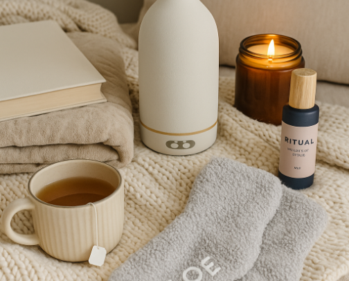 Cozy Peace: My Favorite Tools to Calm My Nervous System at Home cover photo collage