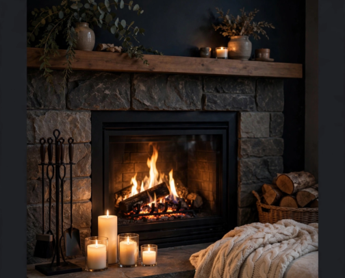 Fireplace Glow cover photo collage