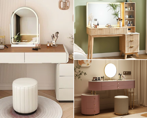 Earthy & Elevated: Organic Modern Makeup Vanities cover photo collage