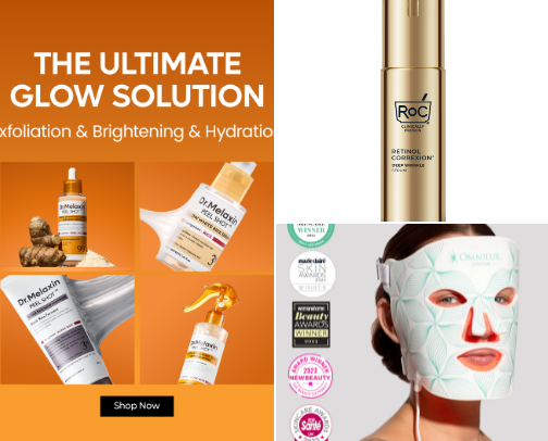 Curated skincare for 40+ skin cover photo collage
