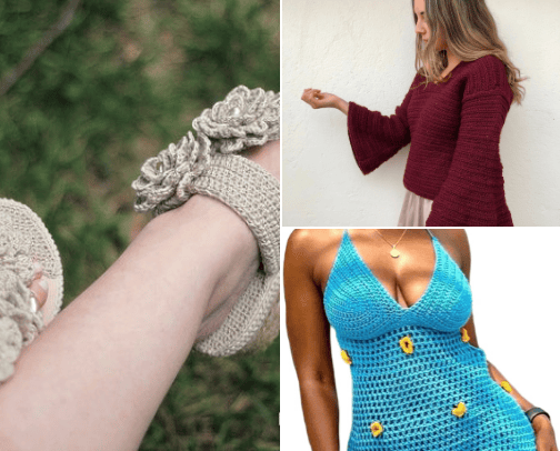 aesthetic crochets cover photo collage