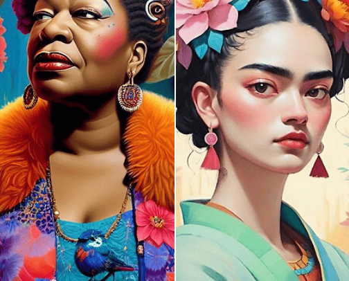 outstanding women artwork on Redbubble cover photo collage