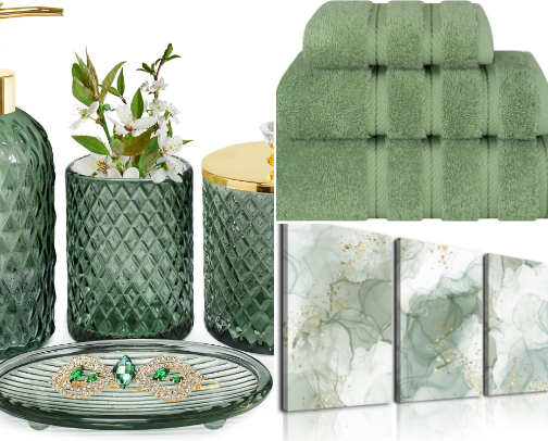 Sage Green Bathroom Decor Finds Under $25 cover photo collage