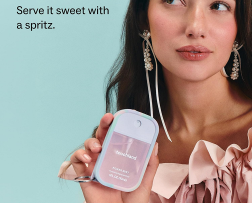 Touchland Power Mist Set – Cotton Candy (Hydrating Sanitizer + Keychain Case) cover photo collage