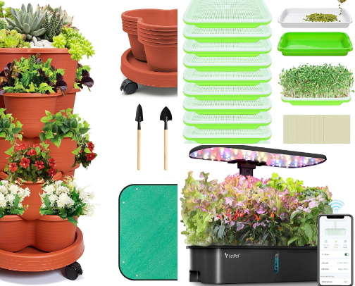 Fresh Greens Anywhere (From Microgreens to Vertical Gardening) cover photo collage