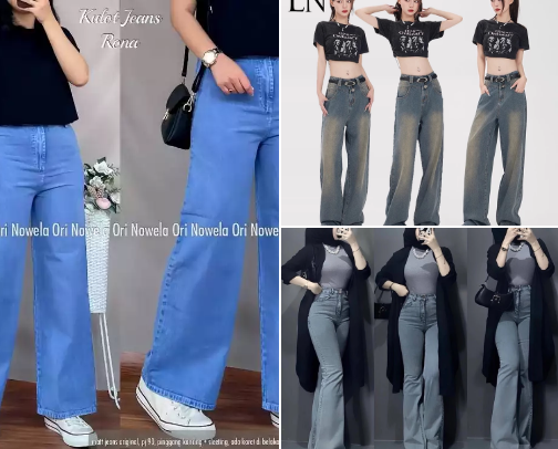 "Jeans/trousers under $50: tall girl edition." cover photo collage