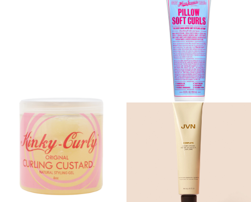 Curly hair products cover photo collage