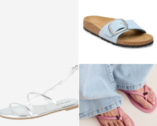 Summer Palette Shoes: Cool-Toned Sandals & Holiday Footwear cover photo collage