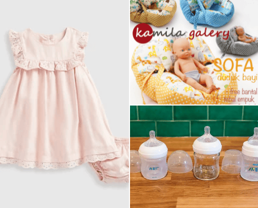 Baby and child equipment cover photo collage