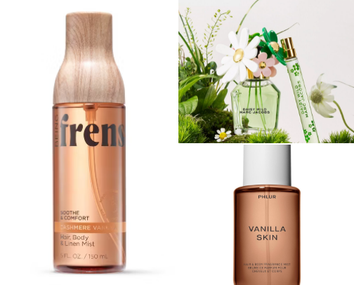 Clean girl fragrances cover photo collage