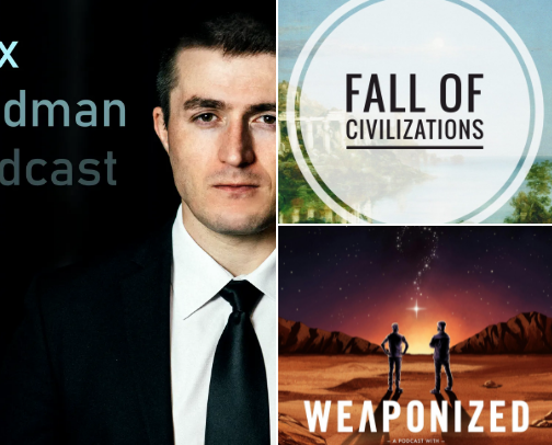 Podcasts that make me happy to be alive cover photo collage