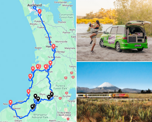 𝘈 𝘍𝘪𝘳𝘴𝘵-𝘛𝘪𝘮𝘦𝘳’𝘴 𝘎𝘶𝘪𝘥𝘦: 
Best of Self-guided Travel, NZ cover photo collage