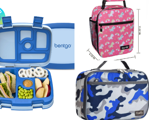 Back to school-lunchboxes for kids cover photo collage