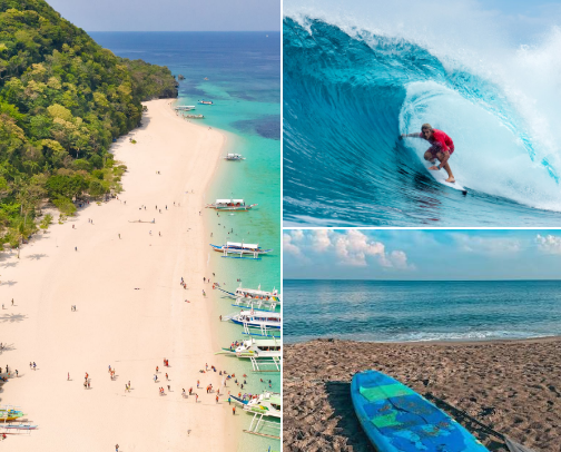 Surf, Solitude, Soft Sand: A Traveler's Guide to the Philippines' Best Beaches and Accomodations cover photo collage