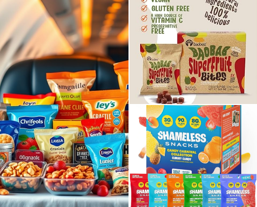 Ultimate Airplane Snack List cover photo collage