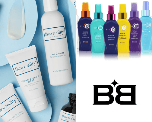 Self care products and beauty products cover photo collage