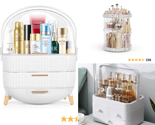 makeup organizers cover photo collage