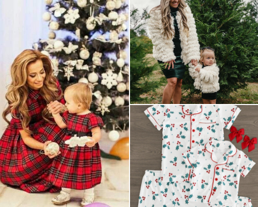 Mommy & Me Matching Christmas Outfits cover photo collage