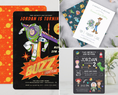 Best Two Infinity and Beyond Birthday Invitations & Party Ideas cover photo collage
