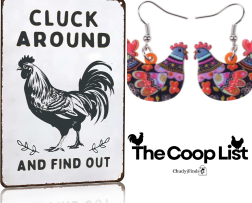 The Cluck List – Chickencore Themed Items cover photo collage