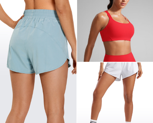 Pilates and running outfits cover photo collage