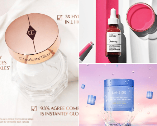 Products for DRY skin. cover photo collage