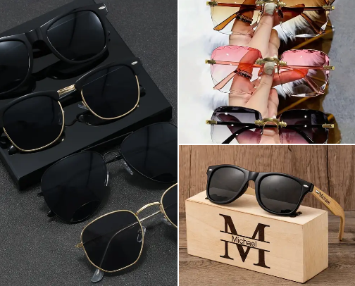 TEMU sunglasses cover photo collage