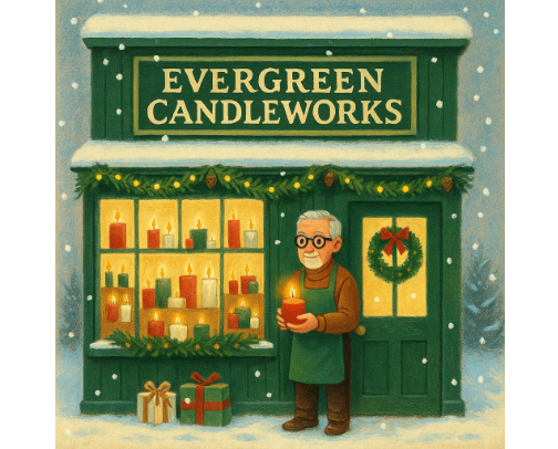 Christmas Town: Evergreen Candleworks cover photo collage