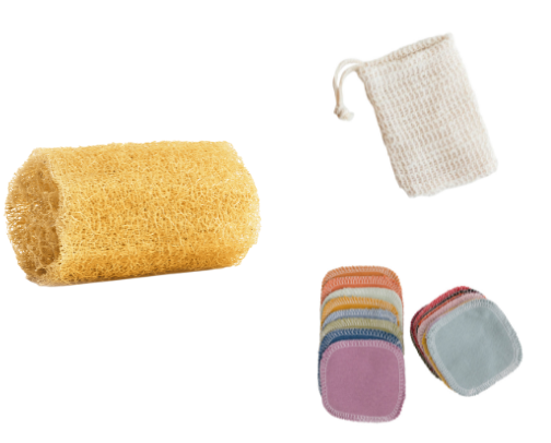 Natural fibers and ingredients cover photo collage