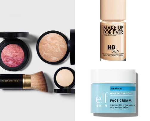 Beauty products cover photo collage