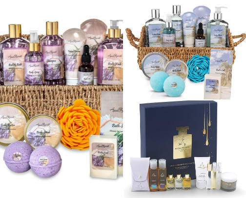 Honey’s spa gift sets cover photo collage
